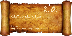 Kövendi Olga névjegykártya