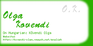 olga kovendi business card